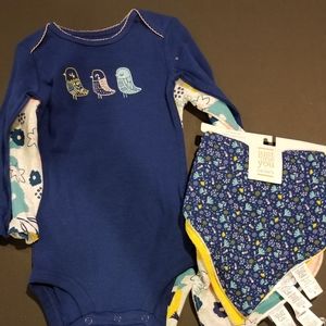 Carters just one you long sleeve body suit and bib